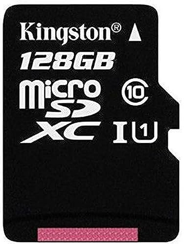 Kingston SDCX10/128GB Carte micro SDHC/SDXC Classe 10 UHS-I de 128Go vitesse minimum de 10MB/s avec adaptateur SD