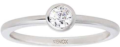 XENOX XS7279 Damen Ring Silver Circle Sterling-Silber 925 Silber weiß Zirkonia 18,5 mm Größe 58