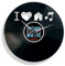 DDISC'O'Clock Shallplattenuhr I Love House Music - Lautlos Wanduhr, einfach aufzuhängen. 100% Made in Italy Handwerkliches Produkt