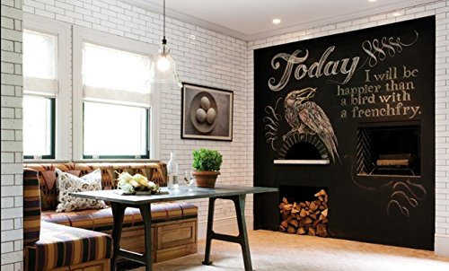 (200 Black) Self-Adhesive Multi-Function Blackboard Message/Wall Sticker/Wall Decal – Vinyl Contact Paper for Restaurant Menu Board, Office Wallpaper Art Quote Home Kitchen Stickers