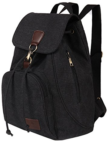 Butterme Unisex Vintage Canvas Leder Rucksack Retro Rucksack Vintage Schultasche Daypacks für Outdoor Camping Picknich Sports Damen Herren