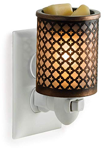 Candle Warmers Etc. Pluggable Wax Warmer, Fragrance Releasing Decorative Plug-In Nightlight Warmer, Moroccan Metal