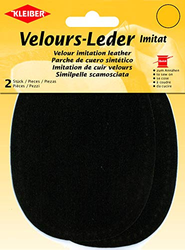 Kleiber Ovaler Flicken aus Velours-Lederimitat, Dunkelbraun