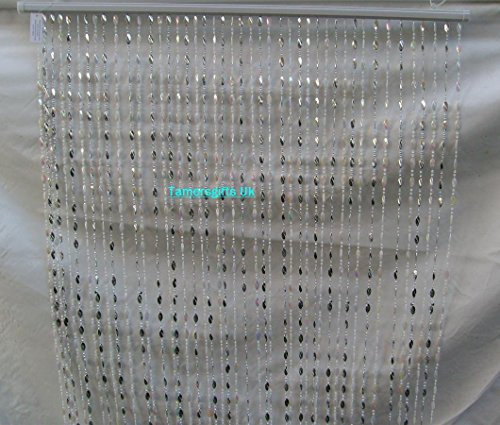 ACRYLIC MULTICOLOUR & WHITE SILVER BEADED DOOR CURTAIN FLY SCREEN BY LEONARDO