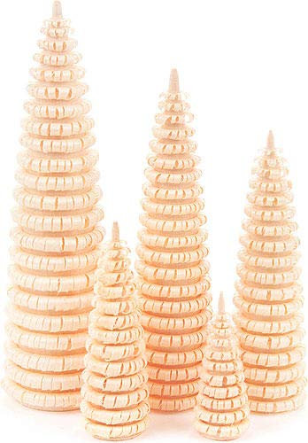 Dregeno Erzgebirge - Miniatur-Gerillte Bäume ohne Stamm 5-teilig
