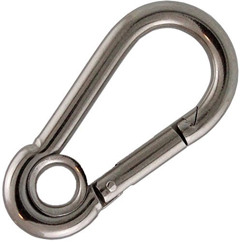 10 Stück Karabinerhaken mit Kausche 8 X 80 Edelstahl A4