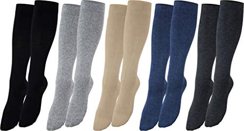 Vitasox 44458 Stützkniestrümpfe für Damen & Herren, Reisestrümpfe aus Baumwolle mit Kompression für Flug, Büro und Auto, Thrombose Socken gegen geschwollene Beine, 2 Paar anthrazit 43/46