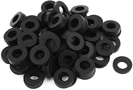 sourcing map 100 Stück Gummi Unterlegscheiben 19 mm Außendurchm. 10 mm Innendurchm. 3 mm Dicke für Wasserschlauch Wasserhahn