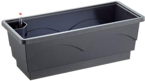 Emsa Blumenkasten für den Balkon, Selbstbewässerungssystem, Länge 50 cm, Anthrazit, Lago, 505101