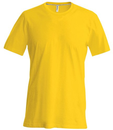 Kariban Men's Slim Fit Short Sleeve Crew Neck T-Shirt, Yellow, Size M