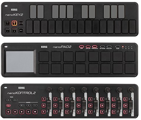 Korg nanokontrol, Nanopad, Nanokey 2 Set Black | USB Controller Bundle |, nuovo