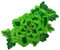 Large Multi Layers Peony Flower Patches Iron on Patches with Green Leaves Embroidered Applique Motif for DIY Clothes Embellishments Bag Purse Making(Green)