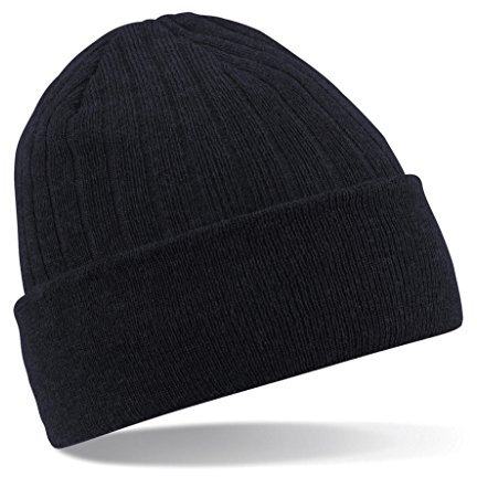 Beechfield Unisex B447. DGP Thinsulate Beanie, Schwarz, One Size