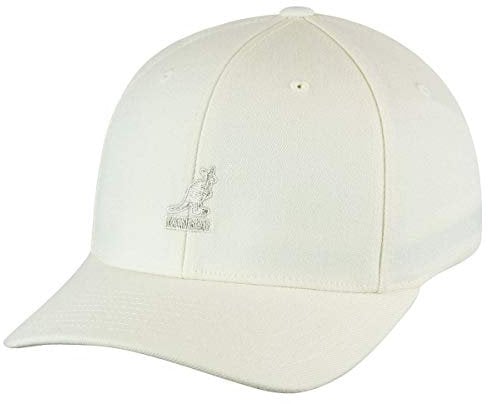 Kangol Wool Flexfit Cap Baseballcap Basecap Fullcap Wollcap Fitted (XXL (62-63 cm) - cremeweiß)