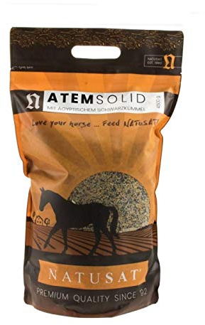 NATUSAT AtemSolid - mit Schwarkümmelsamen, Bronchialkräuter, wertvolle Kräutermischung, Ergänzungsfutter für Pferde (4500 g)
