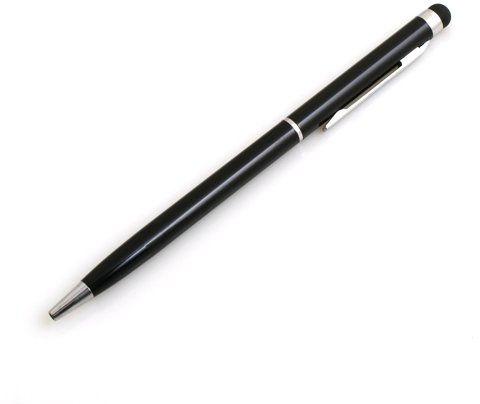System-S 2 in 1 Stylus Touch Pen kapazitiver Bildschirm Eingabe Stift Kugelschreiber Schwarz für Tablet PC Smartphone Handy PDA