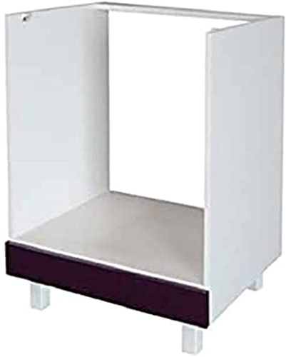 Berlioz Creations CF6BA Unterschrank für Küche mit Backofen, in auberginefarbenem Hochglanz, 60 x 52 x 83 cm, 100 Prozent französische Herstellung
