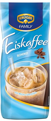 KRÜGER Family Eiskaffee Schoko, Instantkaffee, 500 g Beutel | aromatisiertes Getränkepulver | löslicher Bohnenkaffee | koffeinhaltig