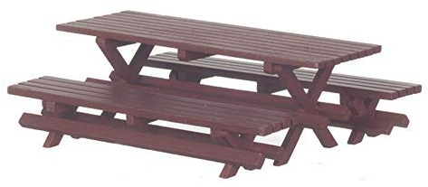 Melody Jane Puppenhaus Latten Holz Picknick Tisch und Bank Set Garten Möbel Miniatur