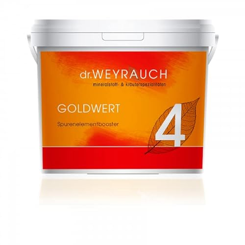 Dr. Weyrauch Nr. 4 Goldwert | 1000 g | Ergänzungsfuttermittel für Pferde | Spurenelemente in Chelatform | Bei Leistungsdefiziten, Unruhe und Haut- und Fellproblemen