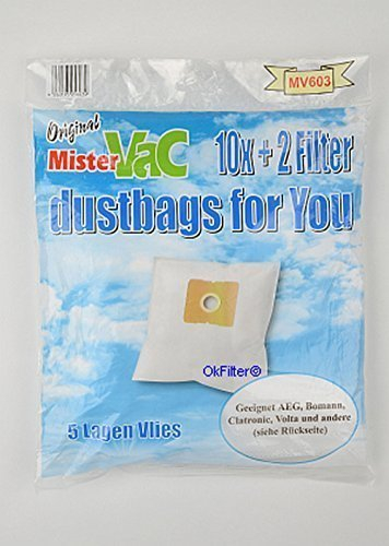 10 STAUBSAUGERBEUTEL Original MisterVac geeignet FAKIR A81,A90,A92,A93,A94,A300,A160/Öko Power