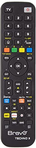 Bravo Techno 3 telecomando IR Wireless DTT,DVD/Blu-Ray,Sat,TV,VCR Premere i Pulsanti - Telecomandi (DTT,DVD/Blu-Ray,Sat,TV,VCR, IR Wireless, Premere i Pulsanti, Nero)