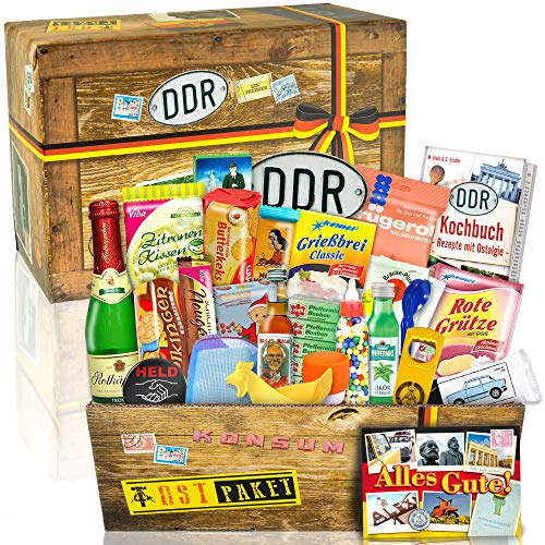 DDR 24er Geschenkbox mit Ost Spezialitäten/Geschenke für Freundin Geburtstag