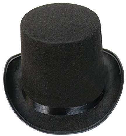 Black Felt Victorian Fancy Dress Top Hat