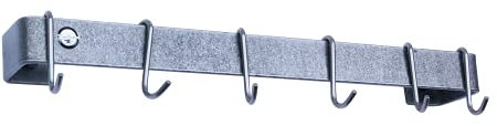 Enclume Premier 18-Inch Utensil Bar Wall Pot Rack, Hammered Steel