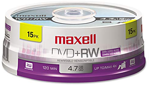 Maxell 634046 Rewritable Dvd+RW 15 Pack