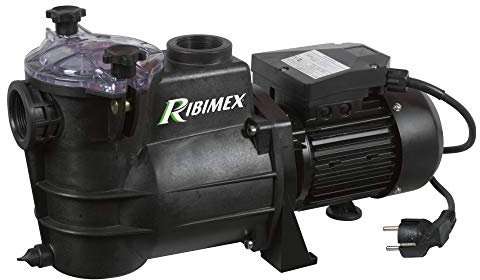 Ribimex Pompa Piscina Swim 500, Portata 175 L/min, Prevalenza 13 m, Motore 220-240V con Rotore Bagnato Autoadescante, 800 W, Sistema Filtrante Integrato, Raccordi per Tubi Ø 1”1/2 - PRSWIM800