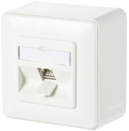 METZ CONNECT C6Amodul 1 Port 180° AP-Dose, reinweiß RAL9010