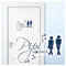 Grandora Wandtattoo Sprüche PIPI Lounge Mann Frau I dunkelblau 17 x 11 cm I WC Türaufkleber Piktogramm Bad Badezimmer Wandaufkleber Wandsticker W755