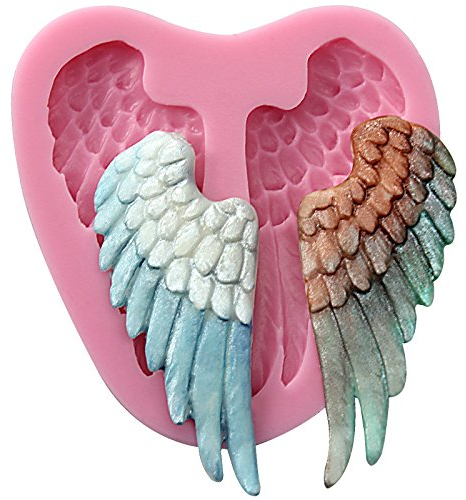 MOULES SILICONE DE PRECISION AILES D ANGES chérubin bébé, Ustensiles de cuisson Moule Tray Moule à fimo/gâteau/sucrerie/Jelly/Glace/Cookie 7.6x7.3x1cm