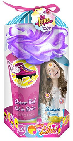 Soy Luna Coffret de Bain pour enfant Gel Douche 100 ml + Shampoing 100 ml + Lait Corps 100 ml + Fleur de Douche