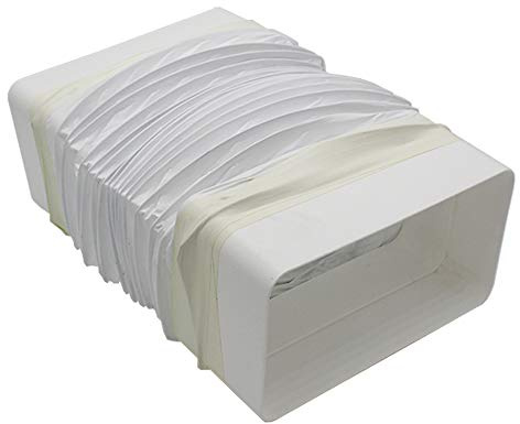 Kair Rectangular Flexible Bend 180mm x 90mm - 500mm Length PVC Hose | Fits over Kair 180 x 90mm Ducting Pipe, works with either flexible hose or rigid duct to bypass