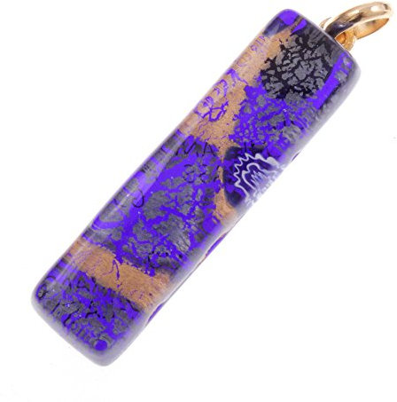 Pendentif Pendant en Murano Verre Baguette Bastone océan Bleu foncé