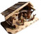 XXL Große Weihnachtskrippe mit Zubehör, BTV 80 cm massiv Vollholz Massivholz komplett mit großen hochwertigen Premium Figuren, Stall Krippenstall Beleuchtung K80MF
