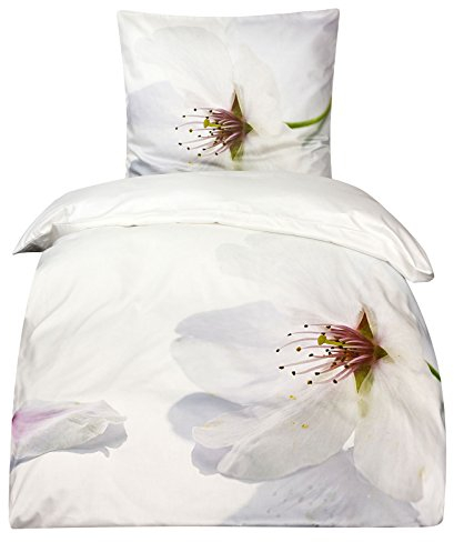 Moon Mako Satin Bettwäsche Apfelblüte 135x200 Digitaldruck Art. D1478/09
