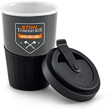 Stihl Unisex – Erwachsene Coffee-to-go-Becher Porzellan 0,3 l, Weiß, 1 Stück (1er Pack)