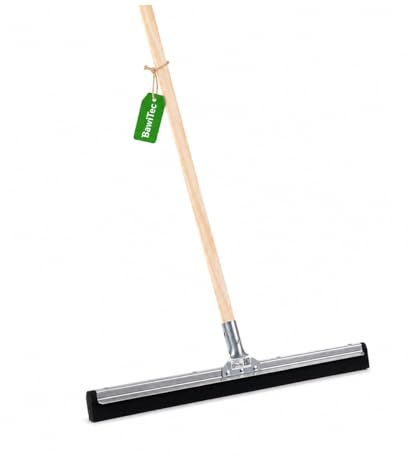 Profi Wasserschieber Wasserabzieher 75cm Breit mit Stiel 140cm Holzstiel | Stabiler Holzstiel, Metall Ausführung, Gummischieber, Für Haus Werkstatt Garage Gewerbe
