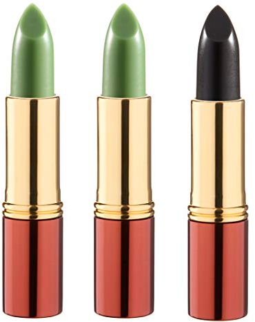 IKOS Lippenstift 3er Set: der denkende Lippenstift 2 x grün/nachtrosa + 1 x schwarz/kirschrot