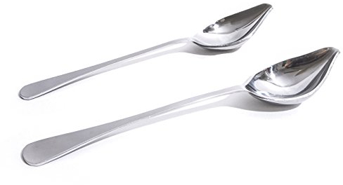 Professional Culinary Saucier Decorating Spoons 2-piece Plating Kit for Precision Drawing with Sauces Stainless Tapered Spouts