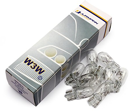 10 Stück-Set - KFZ Beleuchtung * WERKSTATTWARE * vom Jurmann Trade GmbH ® Glassockel Halogen 12V Autolampen (10x W3W)