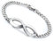 Cupimatch Muttertagsgeschenk Edelstahl Damen Herren Armband, silber Retro Infinity Unendlichkeit Lieben Zeichen Fußkettchen Panzerarmband Armreifen Armkette, 23cm Verstellbaren Größen