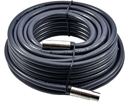 Smedz 5 m TV Aerial Cable Extension Kit with Premium Fitted Compression IEC Male to Male Connectors - Black