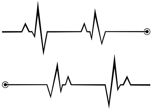 Auto Tattoo Aufkleber - 2x EKG Linie 001 - S - 75x28cm