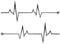 Auto Tattoo Aufkleber - 2x EKG Linie 001 - S - 75x28cm