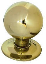 Polished Brass Centre Door Knob on Rose JV830PB