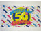 AZ FLAG - Flagge Alles Gute Zum Geburtstag 50 Jahre - 150x90 cm - Happy 50Th Birthday Fahne 100% Polyester mit Messing-Ösen - 110g